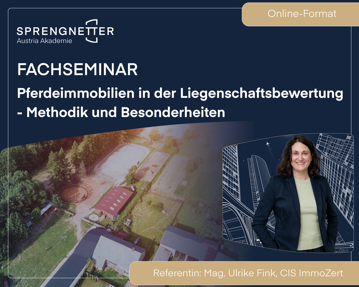 Fachseminar: Pferdeimmobilien in der Liegenschaftsbewertung - Methodik und Besonderheiten (Online) - 07.10.2026