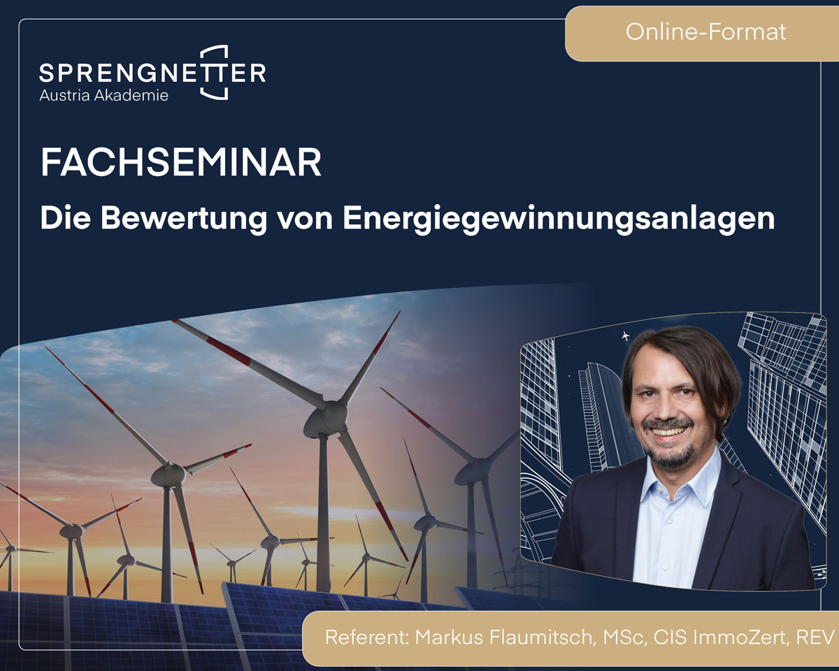 Online-Fachseminar: Die Bewertung von Energiegewinnungsanlagen