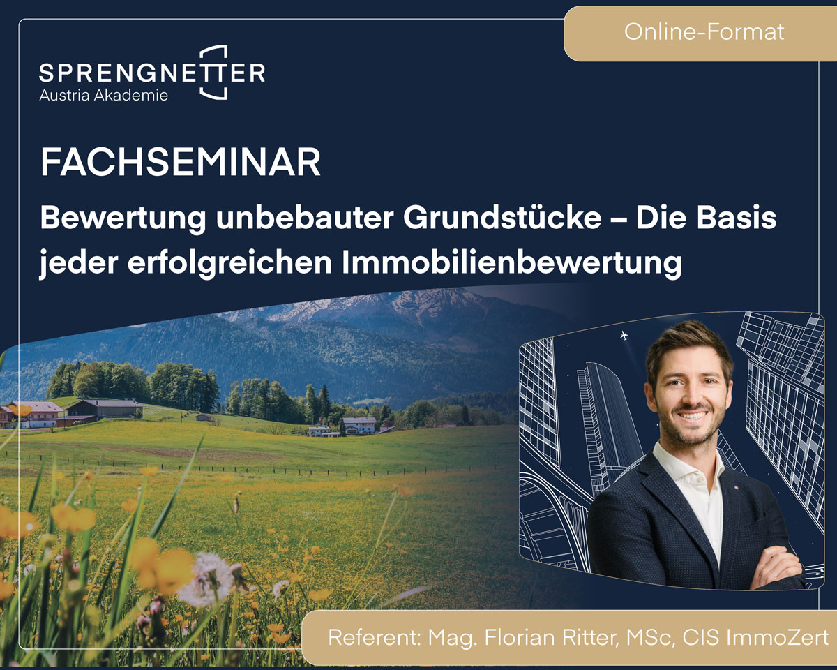 Fachseminar: Bewertung unbebauter Grundstücke – Die Basis jeder erfolgreichen Immobilienbewertung (Online) - 10.11.2026