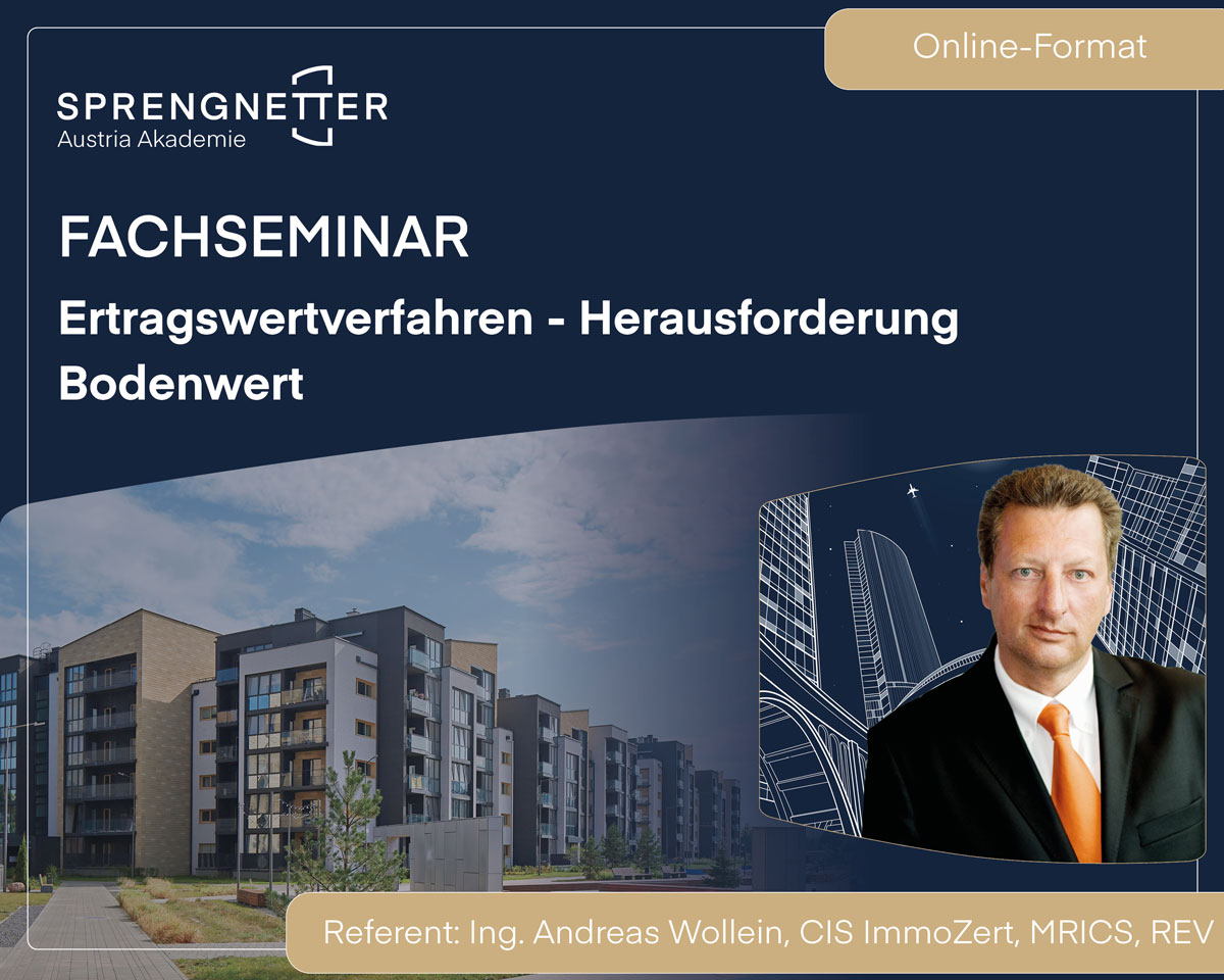 Online-Fachseminar: Ertragswertverfahren - Herausforderung Bodenwert - 06.10.2026