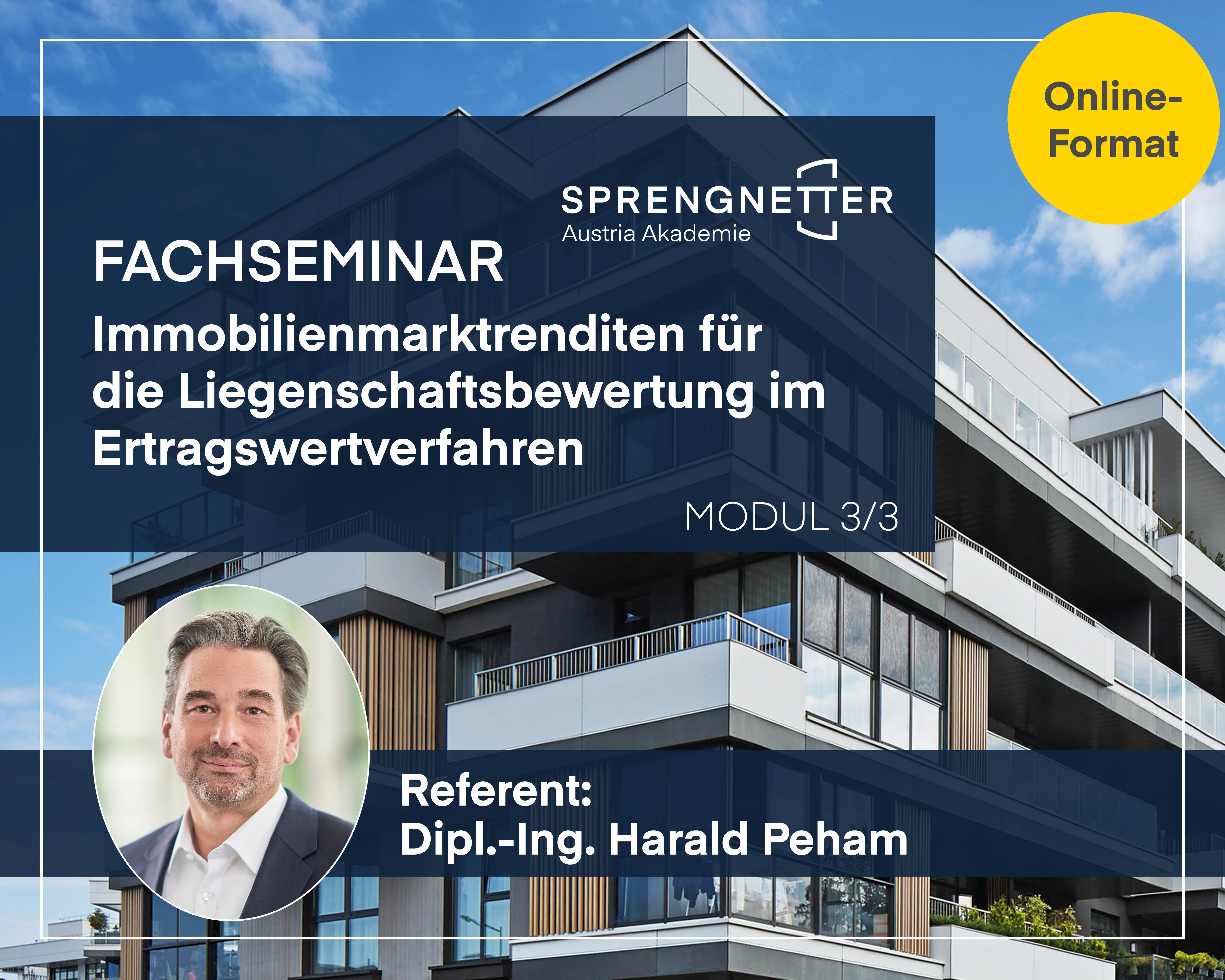 Online-Fachseminar: Immobilienmarktrenditen für die Liegenschaftsbewertung im Ertragswertverfahren - 10.12.2025 Online-Fachseminar: Immobilienmarktrenditen für die Liegenschaftsbewertung im Ertragswertverfahren - 10.12.2025