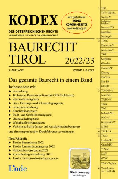 KODEX Baurecht Tirol 2022/23