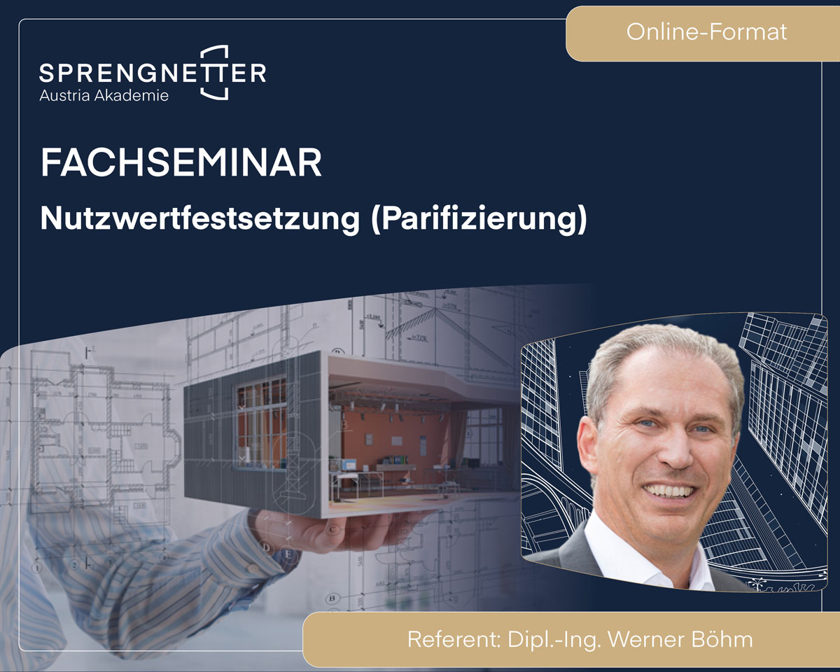 Online-Fachseminar: Nutzwertfestsetzung (Parifizierung)